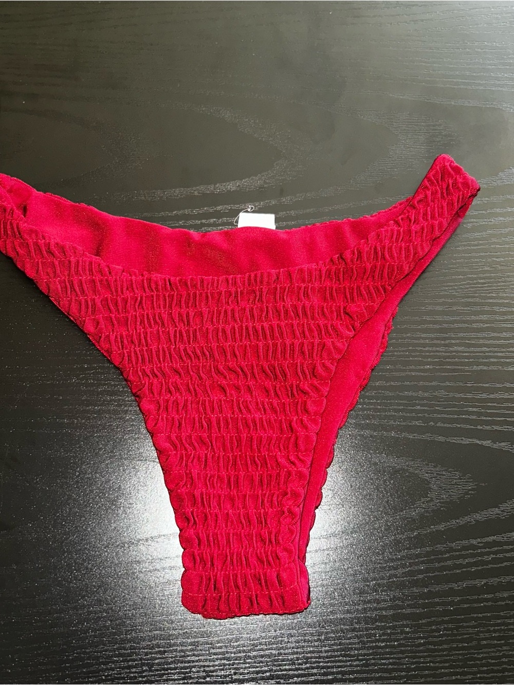 Burgundy Smocked Bikini Bottom